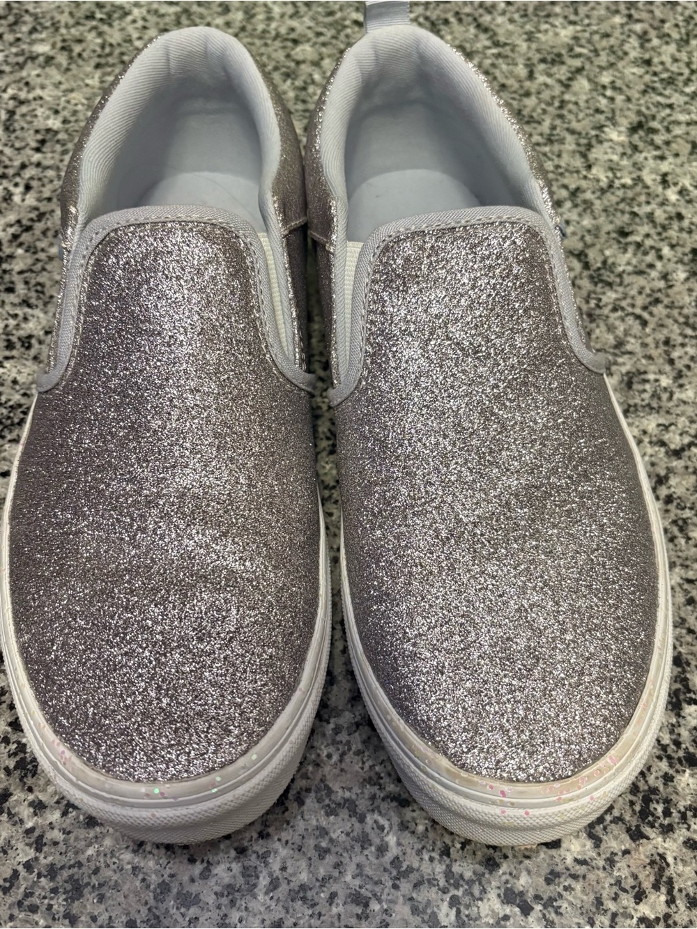 Vans Women’s Slip-On Glitter Sneakers - Silver